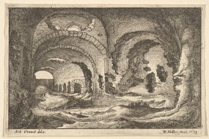 Római maradványok Tivoliban, 1673. alkotó: Wenceslaus Hollar