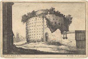 Egy kerek épület romjai, 1673. alkotó: Wenceslaus Hollar