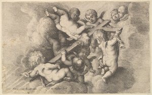 Hét keresztet hordozó putti, 1646. alkotó: Wenceslaus Hollar