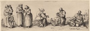Hat férfi és női koldus. alkotó: Wenceslaus Hollar