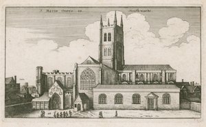 St Mary Overies, Southwark, London; 1647-ben kelt rajz alkotó: Wenceslaus Hollar