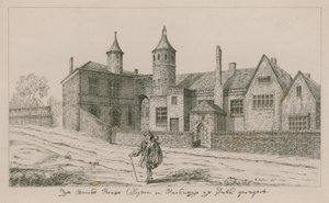 A Brooke House, Clopton Hackneyben, a déli aspektus alkotó: Wenceslaus Hollar