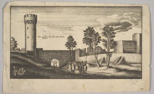 A Köln melletti Kunibert-torony másolata, 1625-77. alkotó: Wenceslaus Hollar