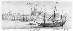 The Tower of London, 1637-41 körül (toll és tinta, grafit és WC papíron)