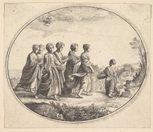 Aglaura Mercury és Herse lányai, kb. 1646. alkotó: Wenceslaus Hollar