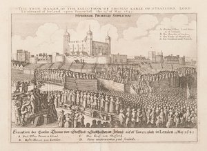 Thomas Earle of Strafford, Írország főhadnagya kivégzésének igazi módja..., 1642 körül alkotó: Wenceslaus Hollar
