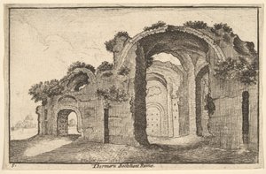 Thermaru diocletiani Ruinae Baths of Diocletianus, 1651. alkotó: Wenceslaus Hollar