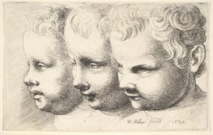 Három gyermekfej alkotó: Wenceslaus Hollar
