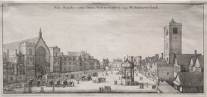 Kilátás Londonra: New Palace Yard, Westminster Hall és az Óraház alkotó: Wenceslaus Hollar