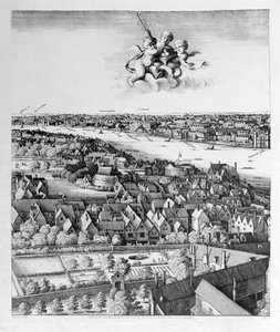 Londoni kilátás, 1647-ben megjelent (fakszimile) (részlet) alkotó: Wenceslaus Hollar