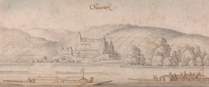 Kilátás a Steiereckre a Dunán alkotó: Wenceslaus Hollar