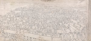 Kilátás Southwark keleti részére, Greenwich felé nézve alkotó: Wenceslaus Hollar