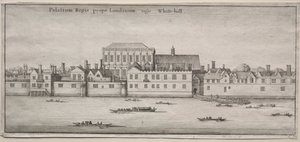 Kilátás Londonra: Whitehall a folyóról alkotó: Wenceslaus Hollar