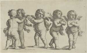 Öt kerub Paedopaegnion (sorozat címe) alkotó: Wenceslaus Hollar