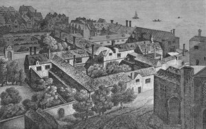 Winchester House, Southwark, 1649 körül, a St. Saviours tornyából, 1812, 1912 alkotó: Wenceslaus Hollar