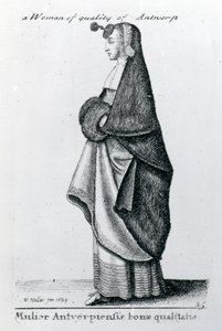 Minőségi nő Antwerpenből, 1643 alkotó: Wenceslaus Hollar