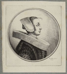 Nő fodorgallérral és homloktűvel alkotó: Wenceslaus Hollar