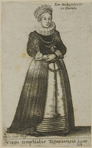 Zürichi nő esküvői ruhában alkotó: Wenceslaus Hollar