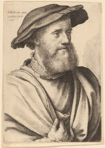 Szakállas férfi, aki jól néz (Hans Holbein?) alkotó: Wenceslaus Hollar after Hans Holbein the Younger