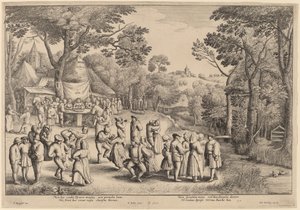 Rusztikus esküvői tánc alkotó: Wenceslaus Hollar after Jan Brueghel the Elder