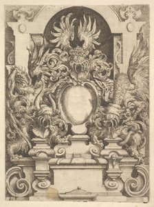 Cartouche terv, tányér a Dietterlin