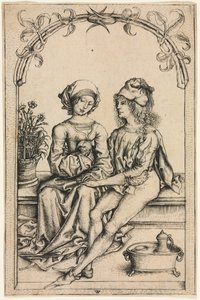 A szerelmesek (a Házkönyvmester nyomán) alkotó: Wenzel von Olmütz