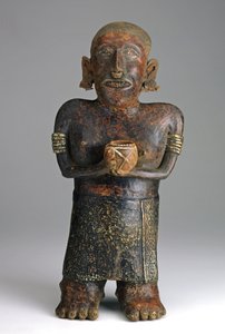 Álló női figura, i.e. 200 körül - i. e. 300 (kerámia vörös, fehér és fekete csúszófestékkel) alkotó: West Mexican