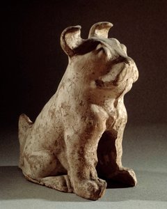 Kínai művészet: terrakotta molossz. Temetési szobor a Han-korból (Kr. e. 206-220). Párizs, Cernuschi Múzeum