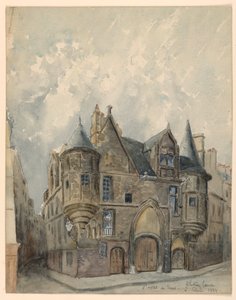 Rajz, Hotel de Sens, Párizs, 1888 alkotó: Whitney Warren Jr.