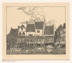 Házak Enkhuizen kikötőjében Enkhuizen kikötője (eredeti cím) alkotó: Wijnand Otto Jan Nieuwenkamp (signed by artist)