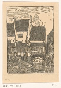 Házak Enkhuizen kikötőjében Régi házak, Enkhuizen (eredeti cím) alkotó: Wijnand Otto Jan Nieuwenkamp (signed by artist)