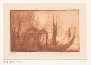 Sétahajó a Gangeszben Benaresben Vad vitorlázás, Benares (eredeti cím) alkotó: Wijnand Otto Jan Nieuwenkamp (signed by artist)