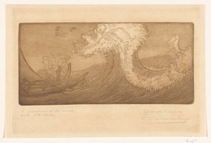 Halászok a tengeren és a halálon Az utazó és a halál (eredeti cím) Le Pecheur et la Mort (cím a tárgyon) alkotó: Wijnand Otto Jan Nieuwenkamp (signed by artist)
