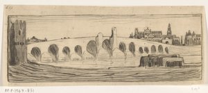 Romeinse brug Guadalquivir felett Cordobában Brug te Cordova (eredeti cím) alkotó: Wijnand Otto Jan Nieuwenkamp