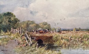 Szénakészítés (színes litográfia)