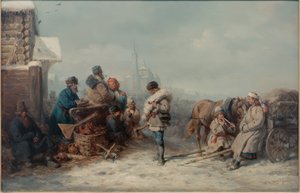 Vásár a szmolenszki kormányzóság Jelnában alkotó: Wilhelm Amandus Beer