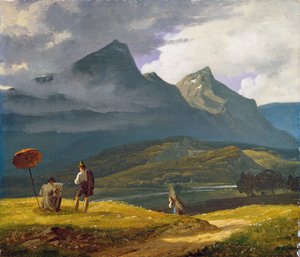 Hegyi táj alkotó: Wilhelm Bendz