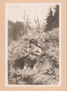 Lány ül a réten alkotó: Wilhelm Carl August Zimmer