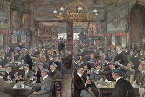 A lipcsei Thuringer Hof diáksörözője, 1900 körül