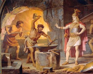 Sigurd a törpe Mime-hoz megy, a Sigurd Saga-ból, Alsó terem, 1882-83 körül (falfestmény)