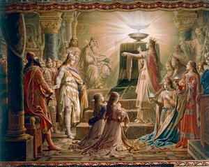 A Grál csodája, a Lohengrin Saga-ból, Szalon (olaj, vászon)
