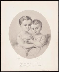 Az unokák, Fanny és Cécile Hensel, 1860 körül. alkotó: Wilhelm Hensel