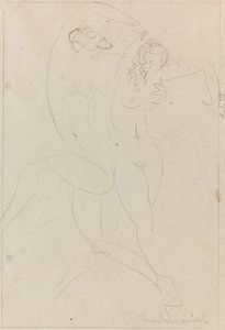 Nimfa és szatír, 1915 körül (grafit, papír) alkotó: Wilhelm Hunt Diederich