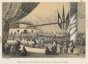 Vacsora a japán biztosoknak a U.S.S.F. fedélzetén Powhatan, 1855 alkotó: Wilhelm Joseph Heine