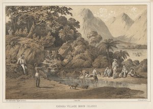 Kanaka falu Bonin-szigetek, 1855
