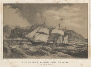 Amerikai Steam Fregatt Mississippi Punta Tristao mellett, 1855 alkotó: Wilhelm Joseph Heine