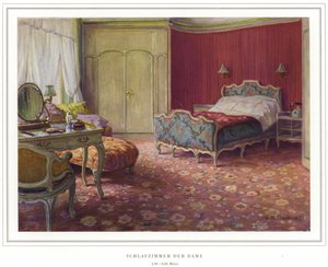 A Halbmond-Teppichfabrik Von Koch Und Te Kock szőnyeggyártók üzlete (színes litho)