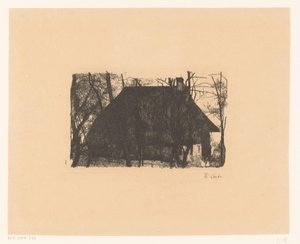 Tanya a csupasz fák között alkotó: Wilhelm Maria Hubertus Leibl (signed by artist)