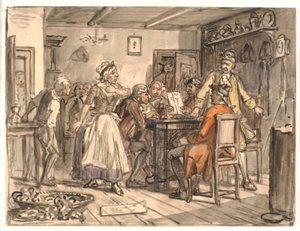"Collegium Politicum". (A politikai kancsó) alkotó: Wilhelm Marstrand