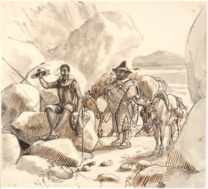Don Quijote megtanítja Sanchót a lovagok hírnevére és jövőjére alkotó: Wilhelm Marstrand